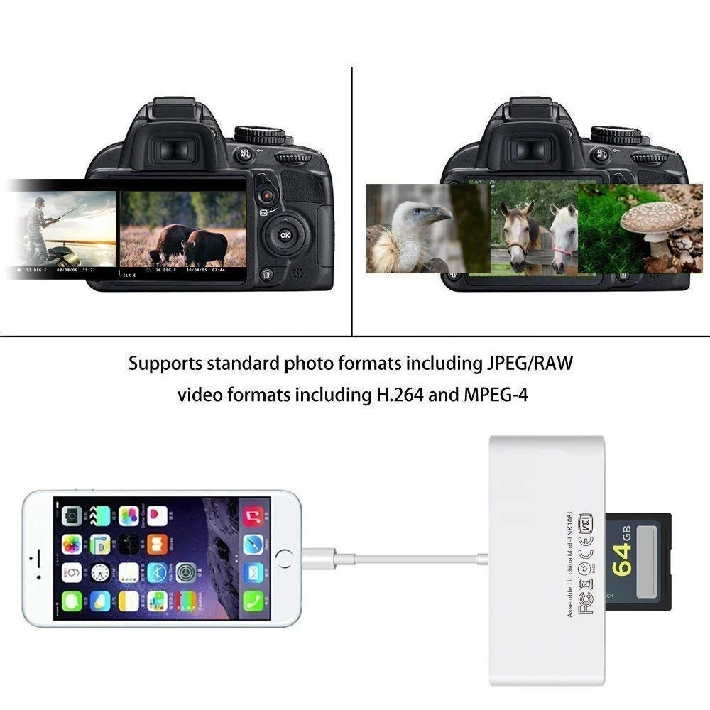 4 в 1 8Pin SD TF кардридер USB 3 0 OTG Комплект для подключения камеры iPhone iPad работает с втулками клавиатуры аудио