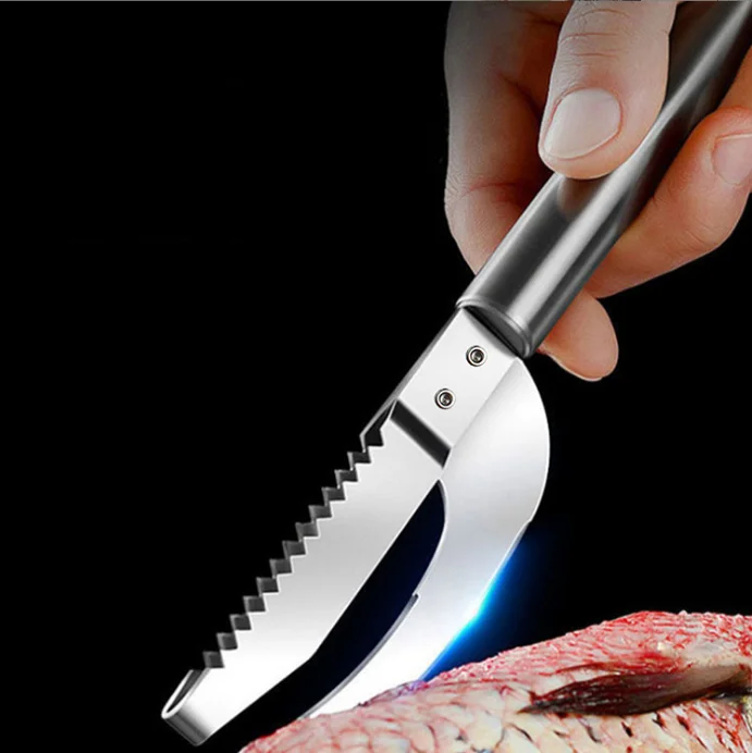 Multi-functional Stainless Steel 3 In 1 Fish Scale Knife Cut/Scrape/Dig Scale Scraper Fish Knife Cutting Flower Knife