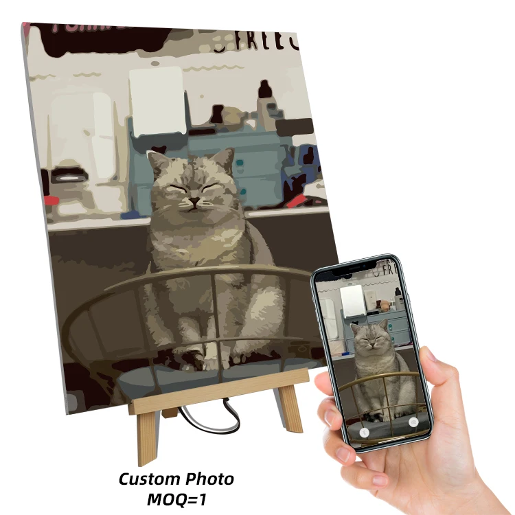 2021 Wholesale DIY Custom Picture Paint by Numbers Framed Canvas Customised Square Customized Logo Accepted Accept OEM 2pcs OYUE