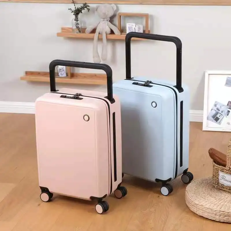 New design maletas de viaje set luggage candy colors girls 20 24 inch width trolley handle abs pc trolley suitcase bags