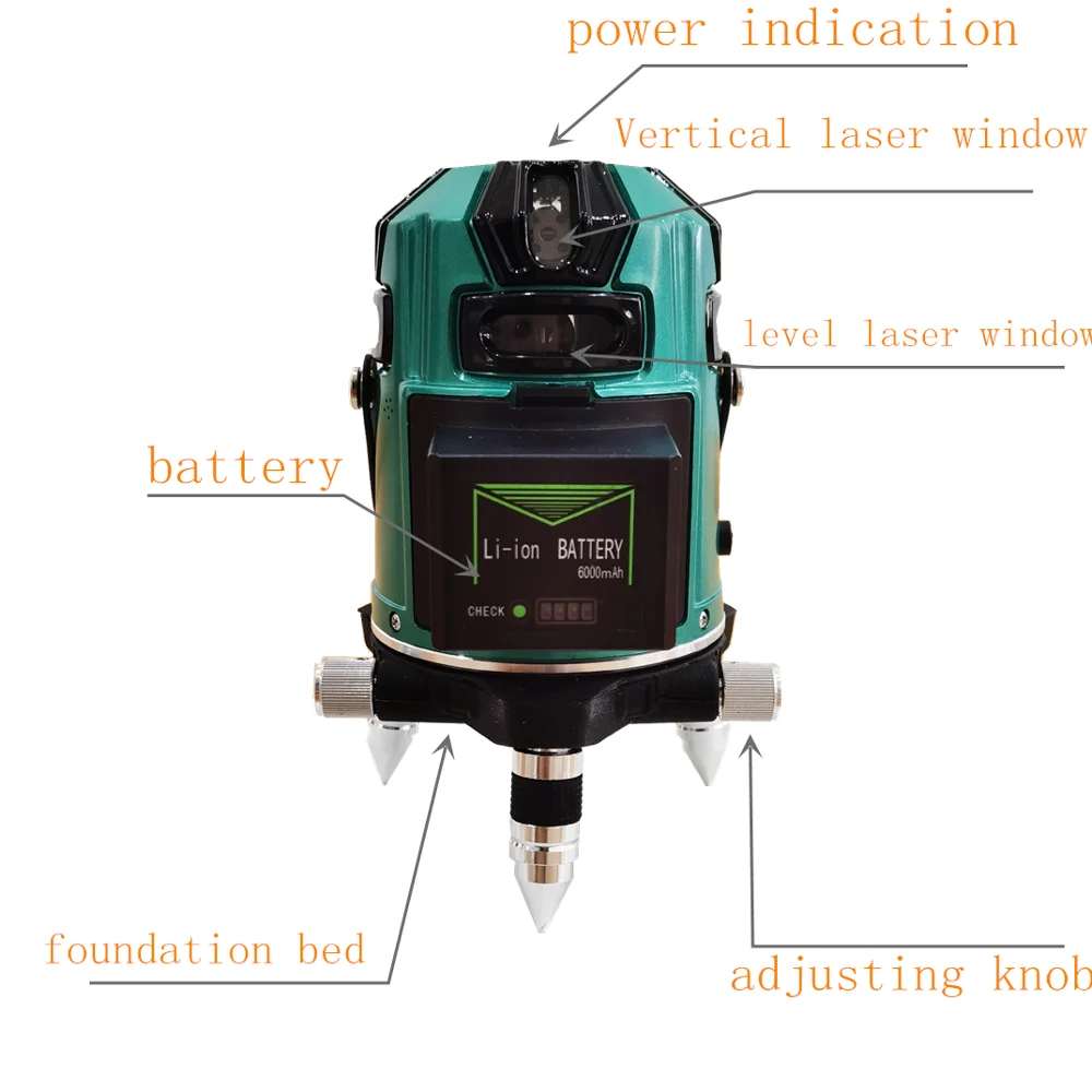 
Charging plug Indoor self-leveling laser level 8 Lines Power Battery laser level 