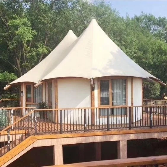 Custom 2024 New Design Luxury Resort Hotel Tent Outdoor Waterproof Canvas Glamping Safari Tent