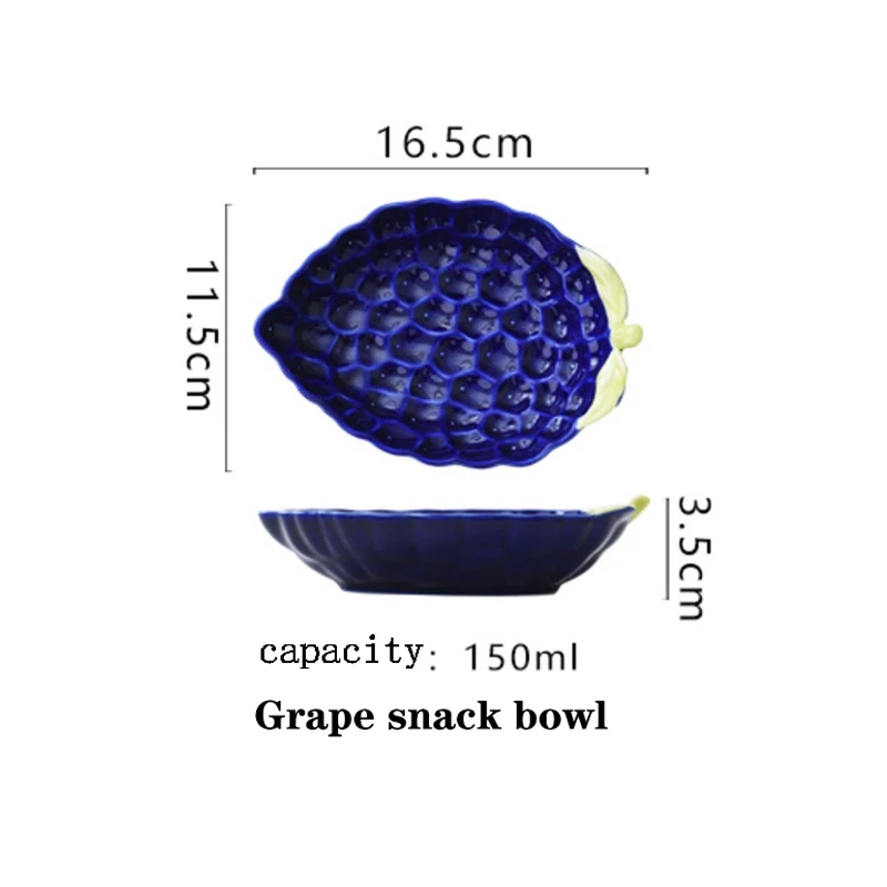 Factory Direct Ceramic Mango Strawberry Grape Avocado Cartoon Fruit Shape Salad Snack Bowl