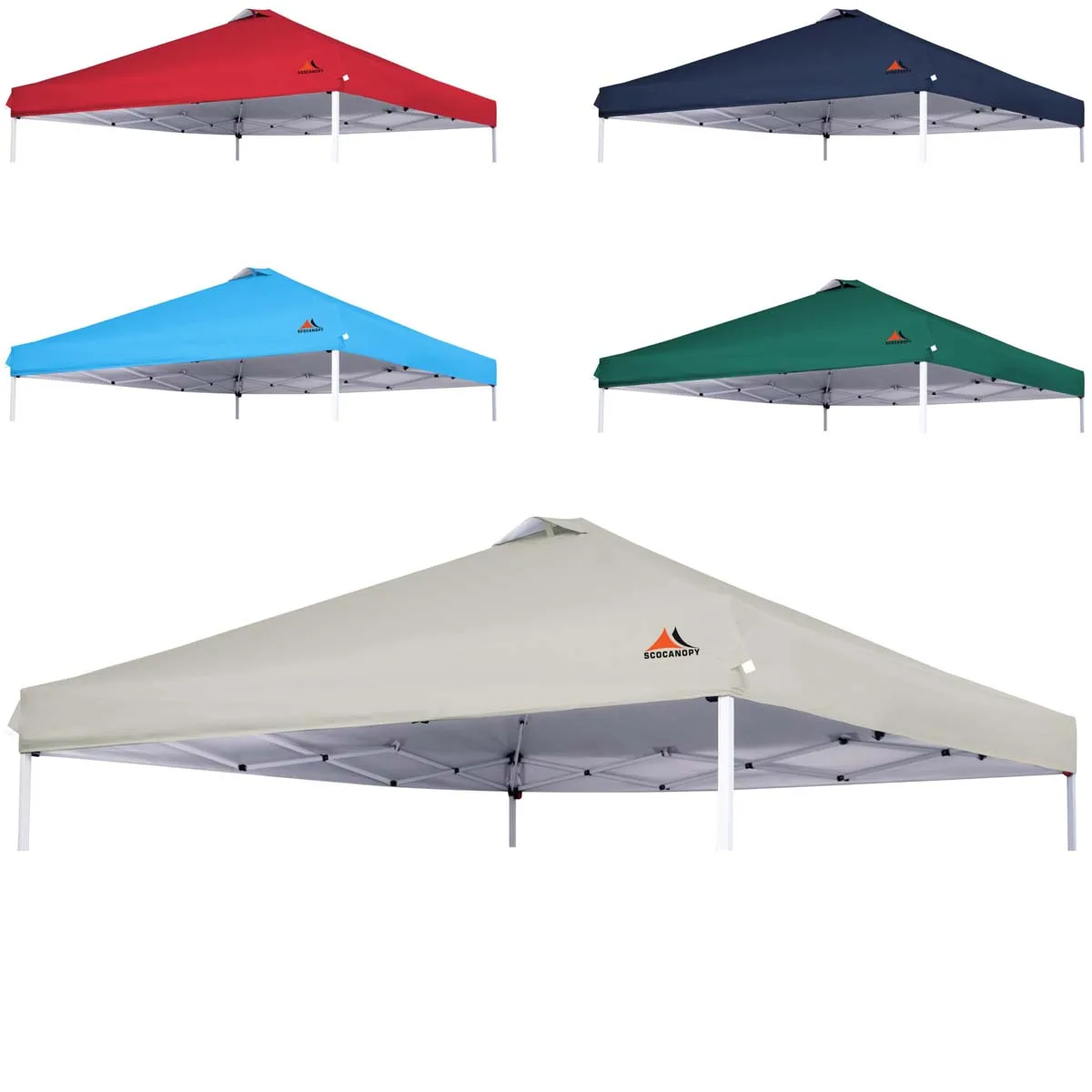 SCOCANOPY Replacement Top with Air Vent for 12x12 Canopy Frame, Canopy Cover ONLY Cream-coloured