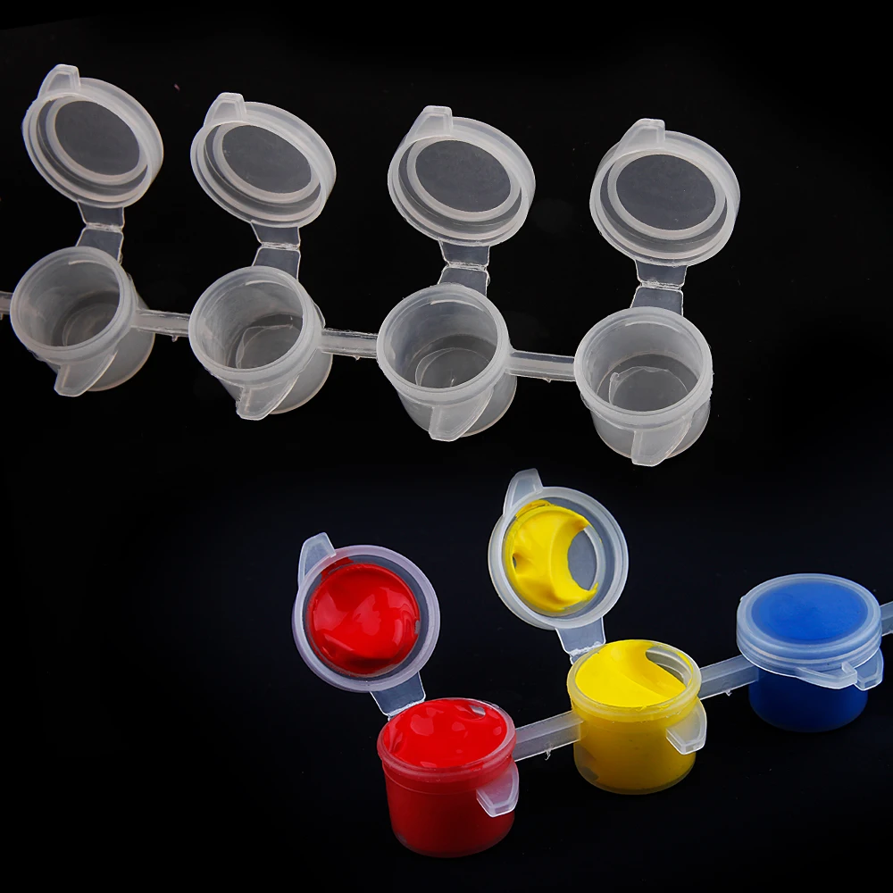 Xinbowen Factory 3ml*6 Reusable Mini Art Empty Paint Pots Paint Strips for Acrylic Watercolor Set Painting 3ml Glass Paint 3 Ml