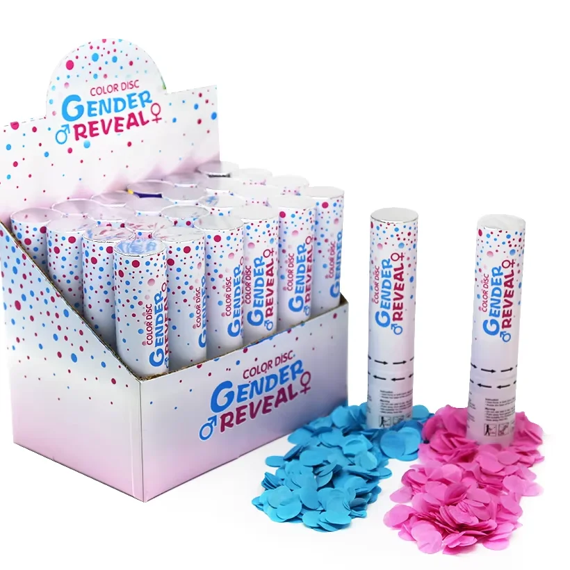 Eco Friendly Gender Reveal Pink Smoke Bomb Powder Paper Sticks Party Popper Confetti Cannon