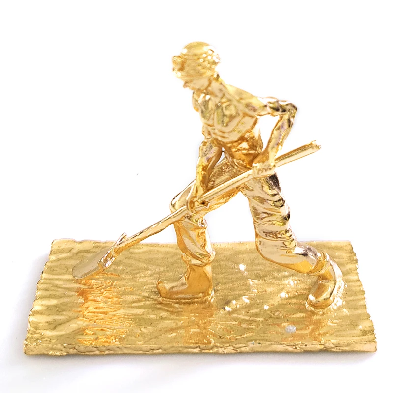 Christmas Decoration Gifts Natural Crystal Miner Base Bracket Miners Carved Metal Crafts Ornaments
