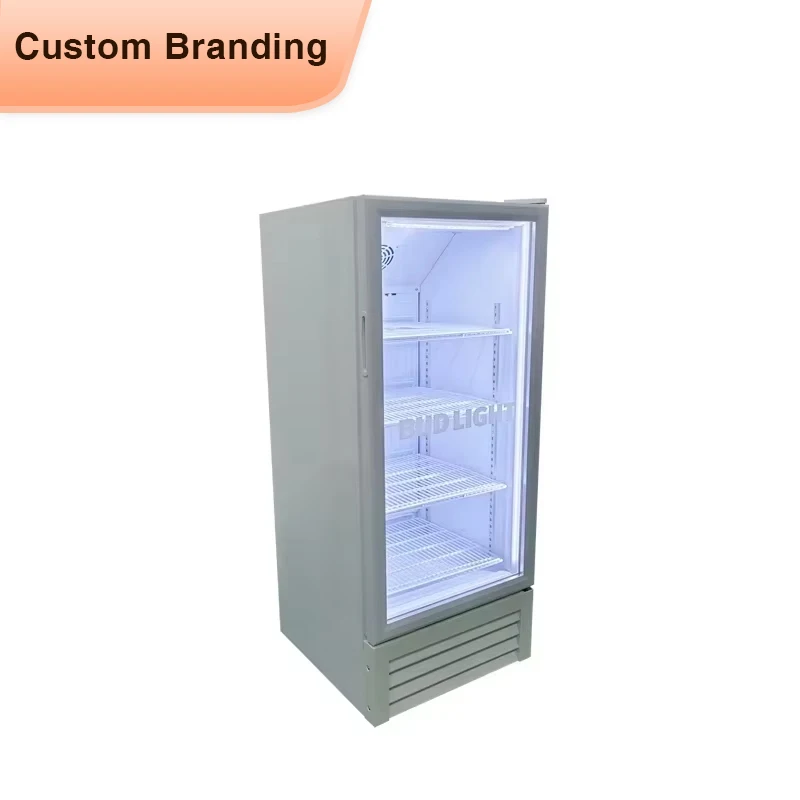 MEISDA SC190L 190L Portable Electric Upright Cooler with Glass Door Compressor Food & Beverage Display Fridge for Home Hotel Use