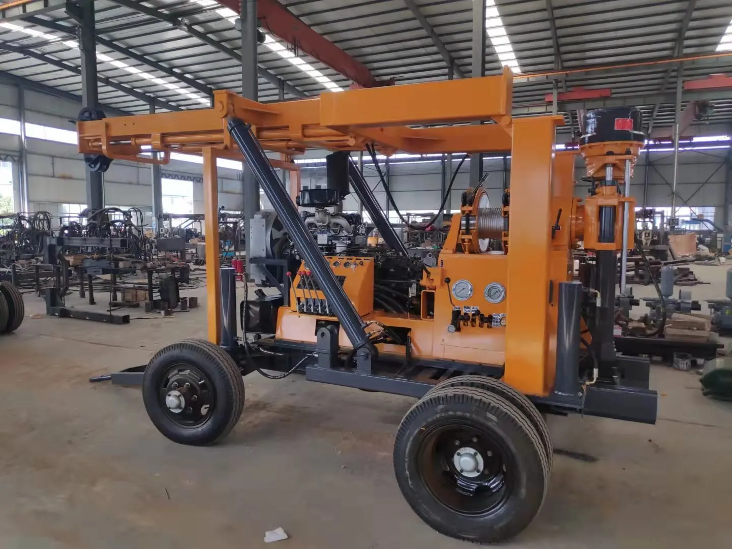 Hydraulic soil sampling diamond core wheeled portable water well drilling rigs machine