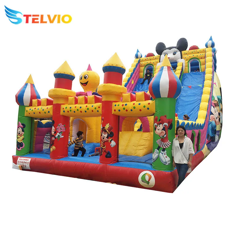 Factory Cheap Large Bouncy Jumping Castles Slides Bouncer Playground Big Commercial Kids Inflatable Bounce  Slide For Sale