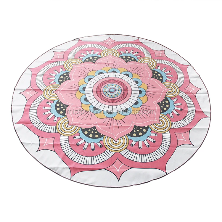 Circular UltraFiber Beach Blanket: Premium Microfiber Round Towel for Stylish Beach Lounging