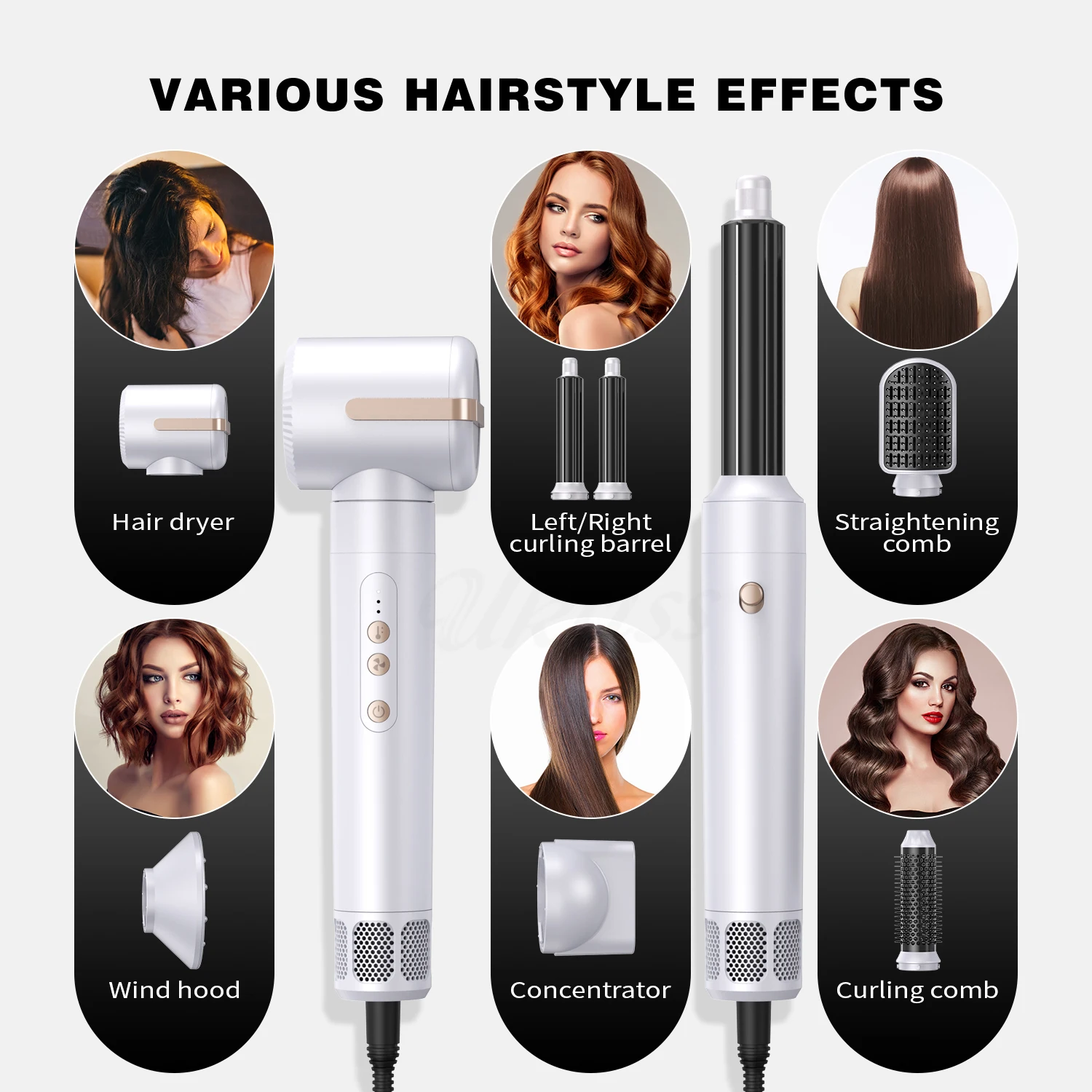 World-Class 7-in-1 Handhold Hair Dryer Low Noise, and Professional-Grade Styling and 2M Cord for Easy Use Hair Dryer