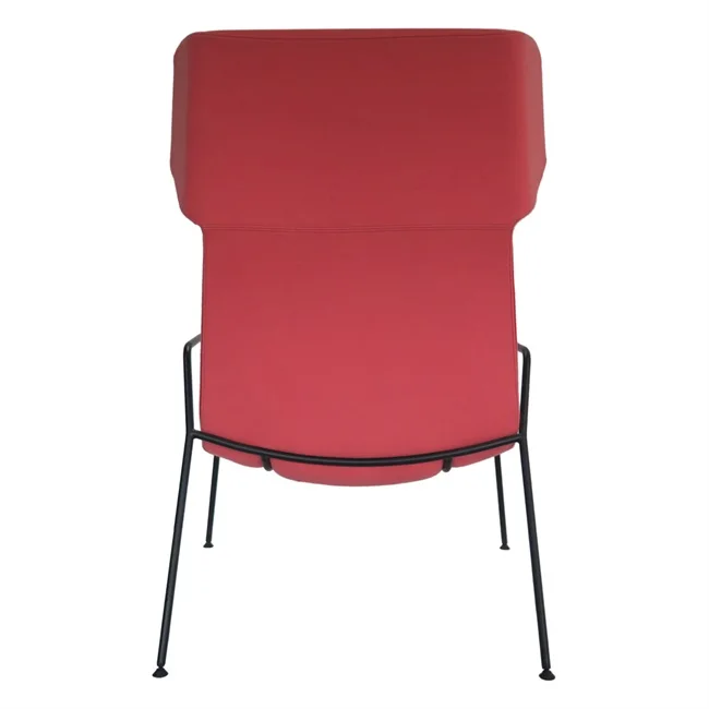 
High Back Metal Leg Soft Leisure Lounge Chair for Indoor Reception with Armrest 