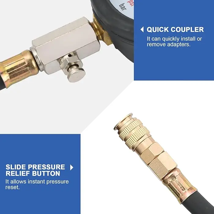 GTYPRO 0-140 PSI Oil Pressure Gauge Tool for Engine Diagnostic Test