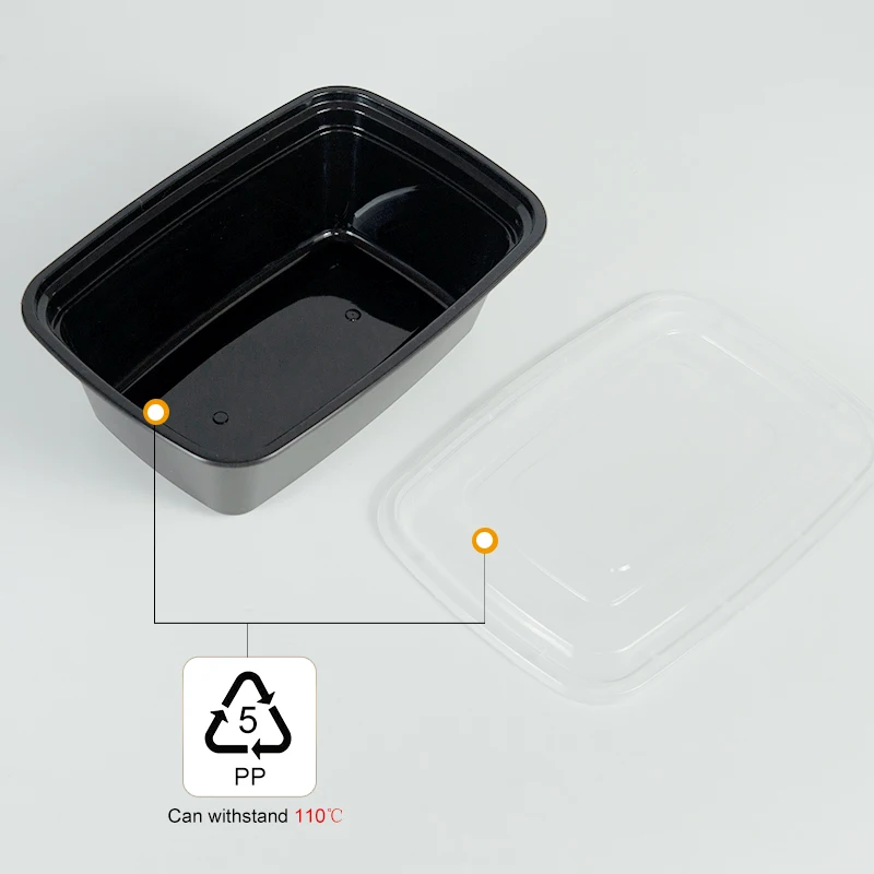 Disposable & Reusable Meal Prep Container Takeaway Food Packaging Plastic Bento Lunch Box for Daily Life