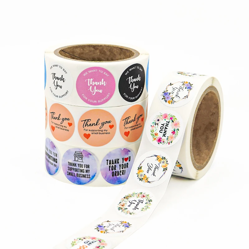 Hot Sale Custom Vinyl PVC Waterproof Logo Printed Adhesive Thank You Label Stickers