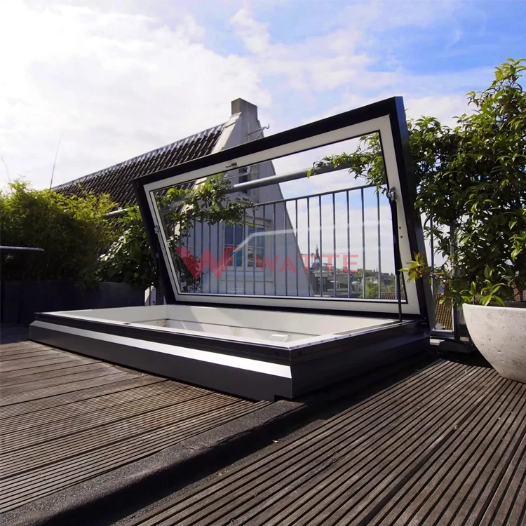 Modern design villa house waterproof insulated glass skylights flat roof staircase access hatches window for roofs stairs