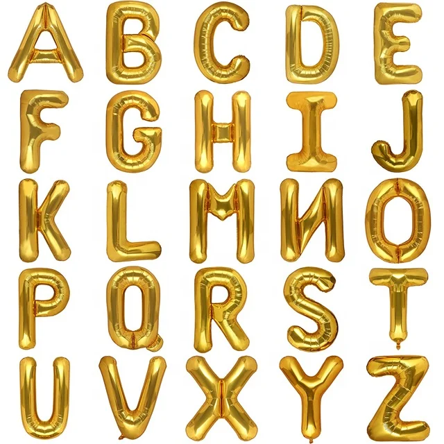 Letter Aluminum Foil Balloons Globos Any Custom Phrase 16 Inch Alphabet Letters Foil Mylar Balloon