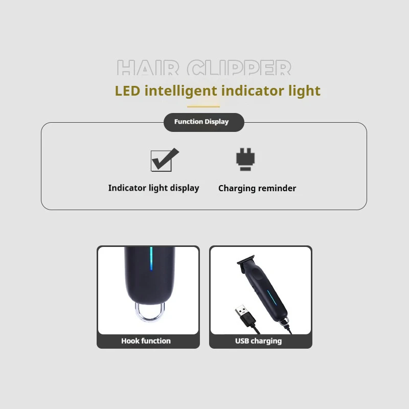 Compact Electric Pusher Hair Clippers with Oil Cutting Head Carving/Shaving Knife for Bald Head-for Household Use