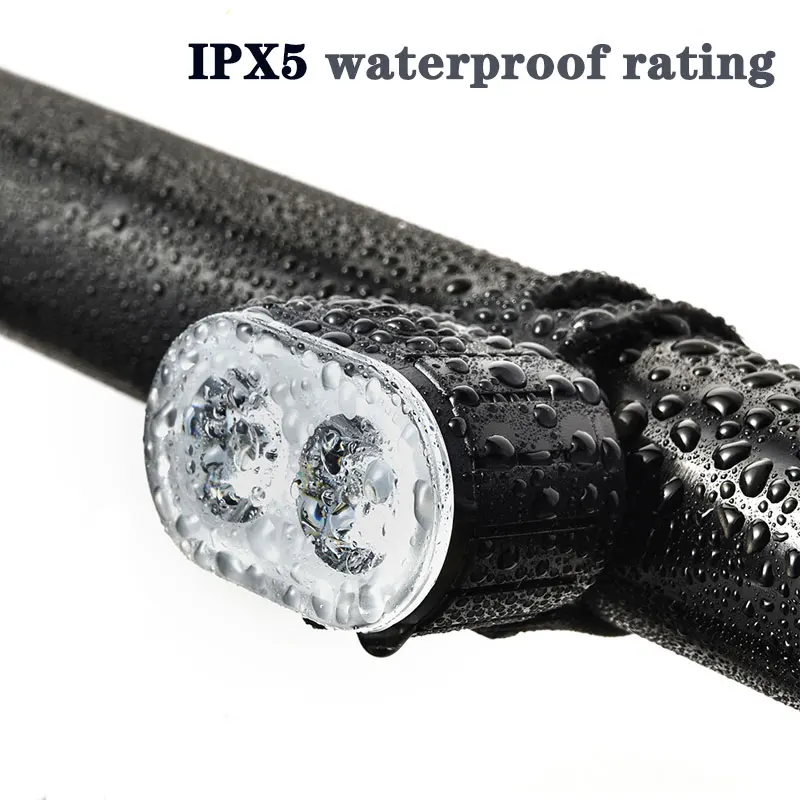 USB Rechargeable Bike Front Light White Bicycle Light Waterproof 4 Modes Bike Headlight