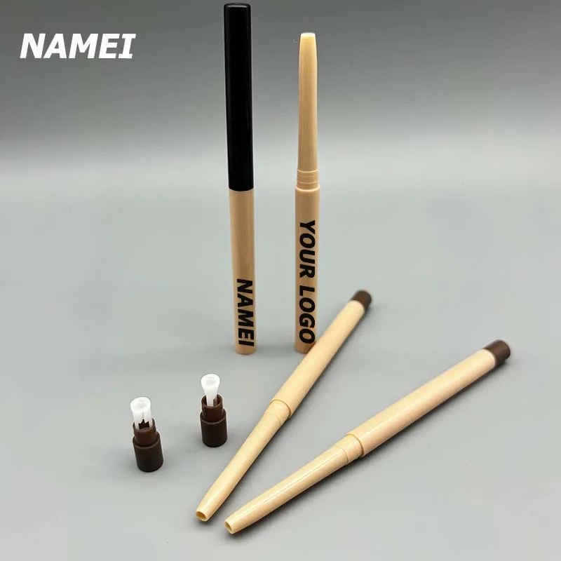 NAMEI Double ends lipliner pencil empty tubes lip liner eyeliner pencil tube eyebrow tube with Sharpener