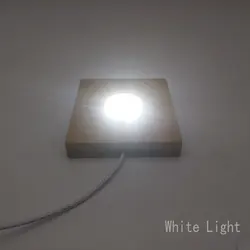 LED Base Light USB wood LED Luminous Base Light Crystal Glass Object Display Round Stand Based for party Glass Art decorate