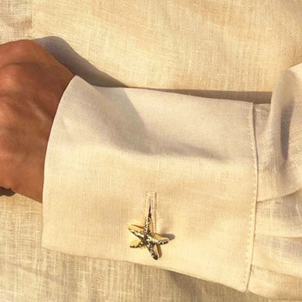 19mm  25mm  30mm Stock plain gold starfish Embellishment alloy Starfish with Shank Button wholesale for Clothes