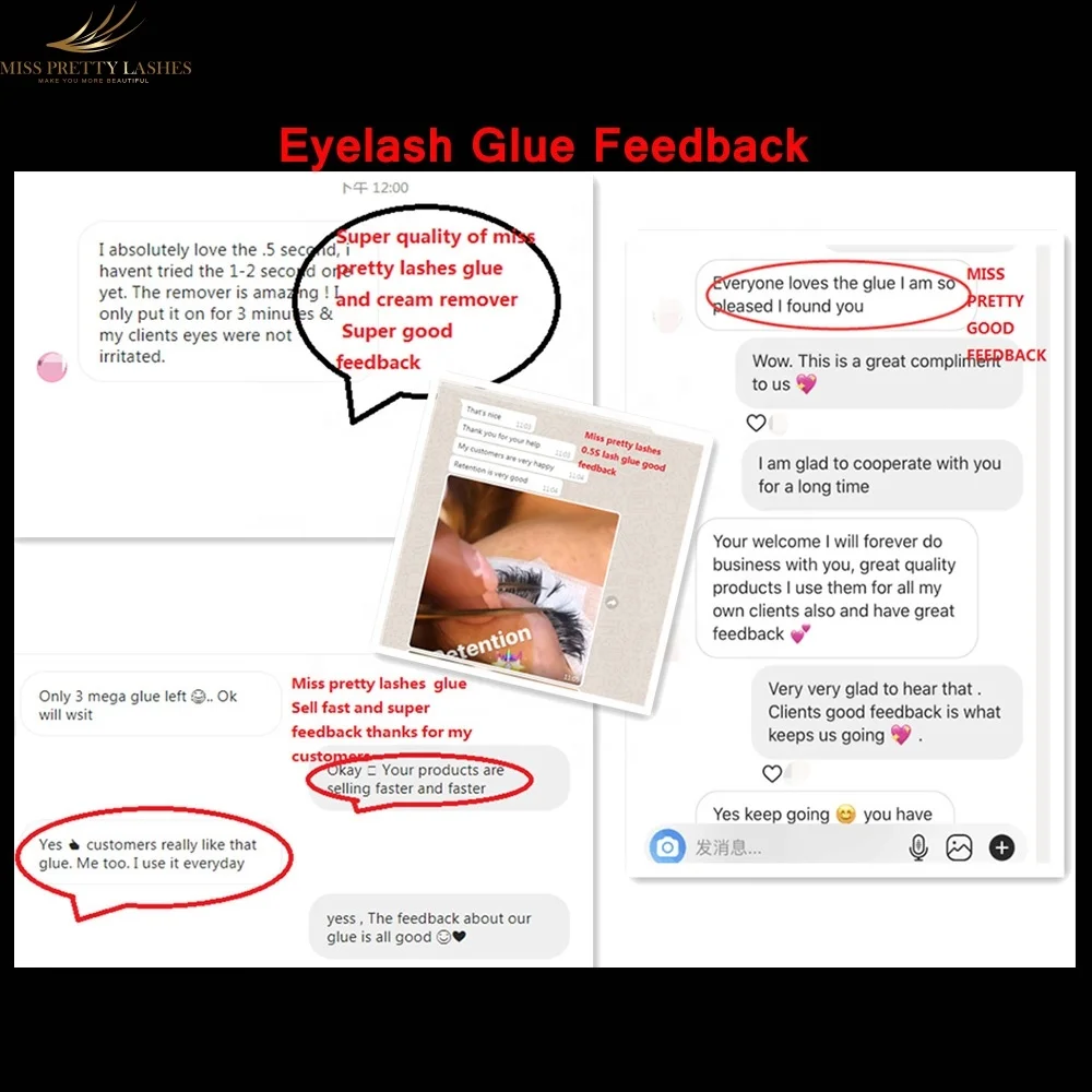 Low humidity fast dry organic sky long lasting custom logo private bulk liquid mink eyelash glue