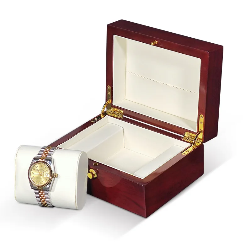 LAIHE High Quality In Stock High-End Flip Rosewood Grain Lacquered Watch Storage Collection Wood Watch Bracelet Box
