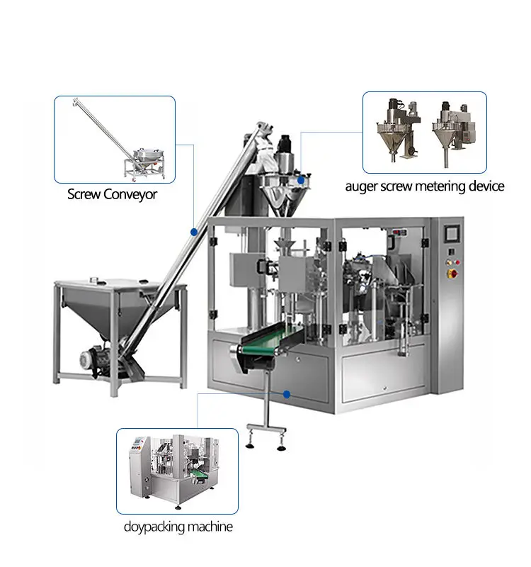 Zip Pouch Filling Turkey Tail Mushroom Powder Packaging Machine  Premade Bag Doypack Packing Machine