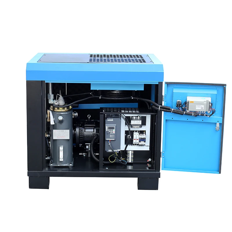 11kW 15Hp 8 Bar Direct Drive Frequency Very Low Noise Industrial Air Cooling Screw Air Compressor