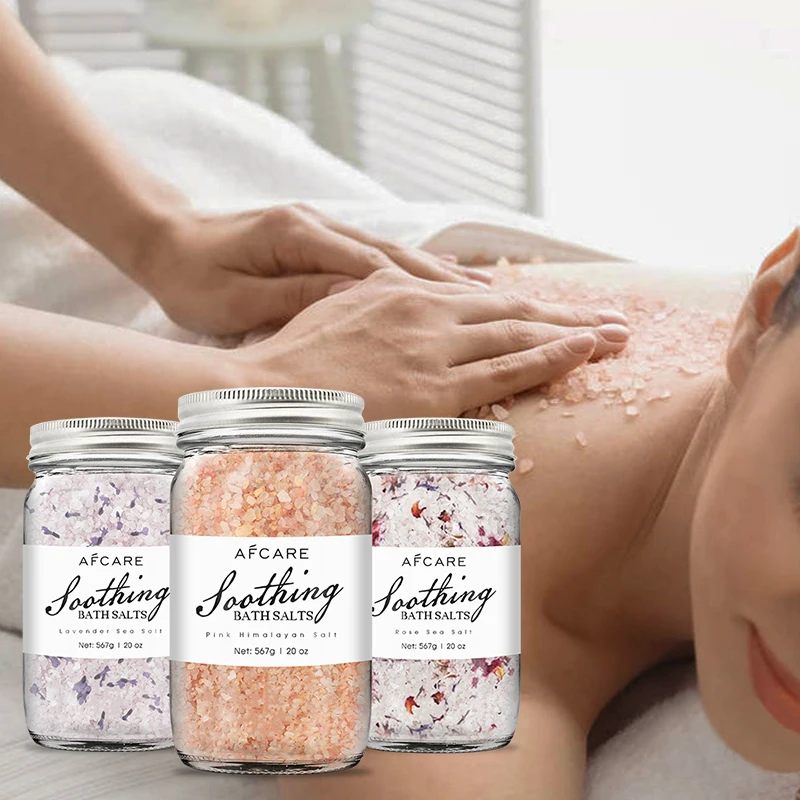 SPA Bath Salt Exfoliate Sulfate-Free Moisturizer Skin Revitalizer and Organic Himalaya Salt Lavender Bath Salt Ingredient