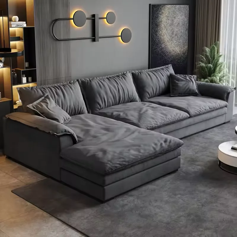 ATUNUS Italy Down Latex Sofa Technology Cloth Living Room Furniture Minimalist Feather Modular Sectional Sofa Couch Set