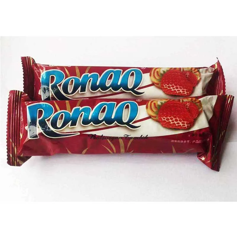 
HACCP/ISO9001/Halal certificated sandwich filled strawberry fruit flavor cookies biscuits 