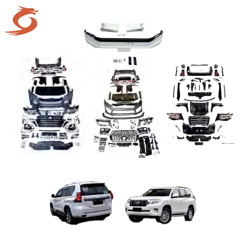 The body kit the for Toyota 10-17 includes a front and rear bumper hood with grille headlights and taillights front package