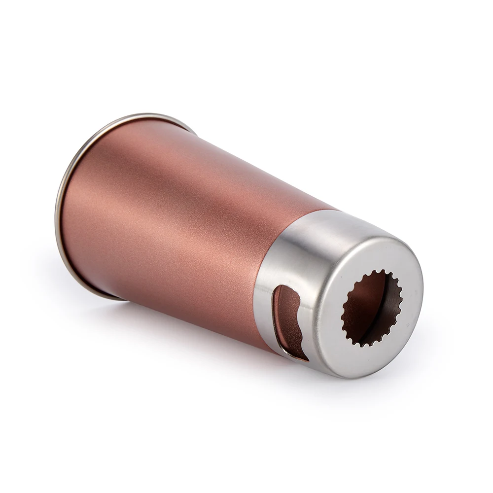 Rose gold Single wall stainless steel Beer Mug Wine Mug with corkscrew, bottle opener Travel mug 400ML