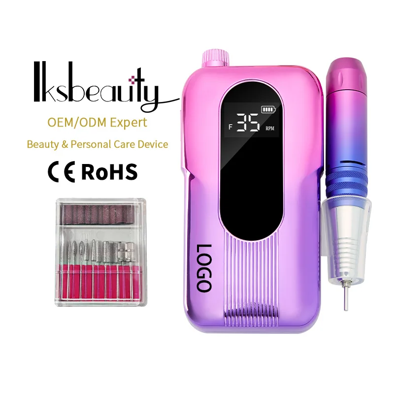 Iksbeauty портативный полировщик для ногтей 35000 об/мин набор сверл профессиональный перезаряжаемый аппарат