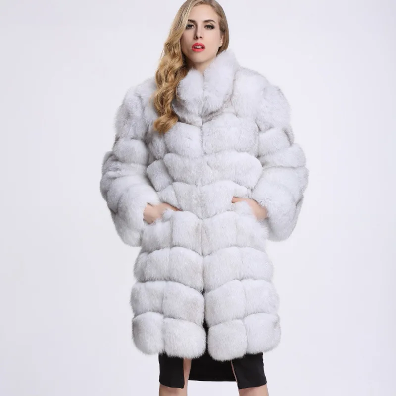 2021 Hot Fashion Winter Clothing Long Faux Luxury Chinchilla Fox Warm Coats Women Warm Soft Faux Fur Coat