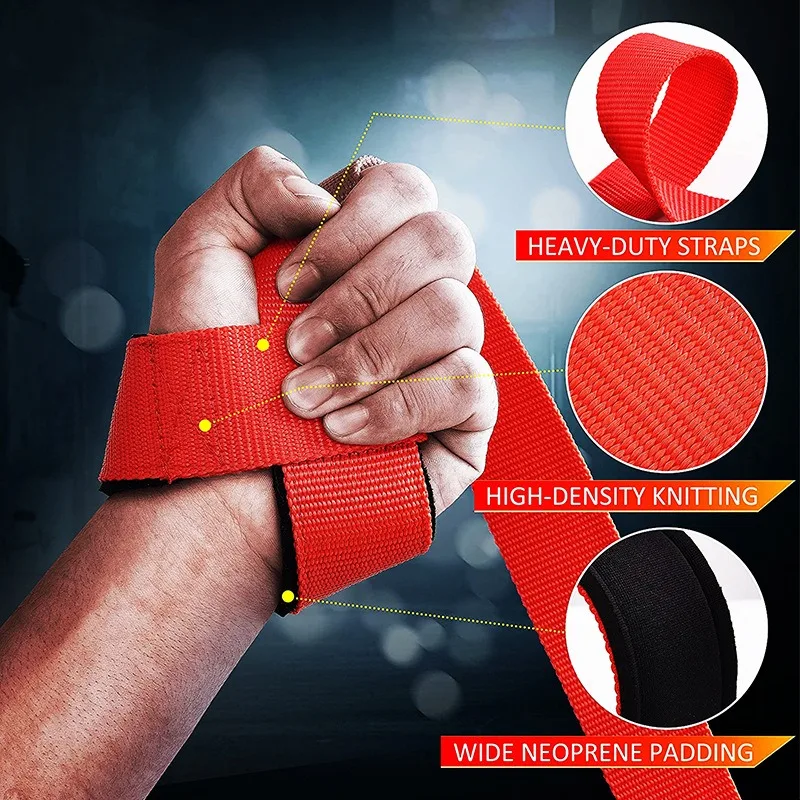 Gym lifting straps wrist wraps for weightlifting wrist pull up strap customized woven wrist strap bar dumbbell assist belt