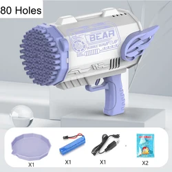 OEM Children Gifts Christmas Toys gun Outdoor Soap Bubble Machine Color LED Bazooka Bubble Gun