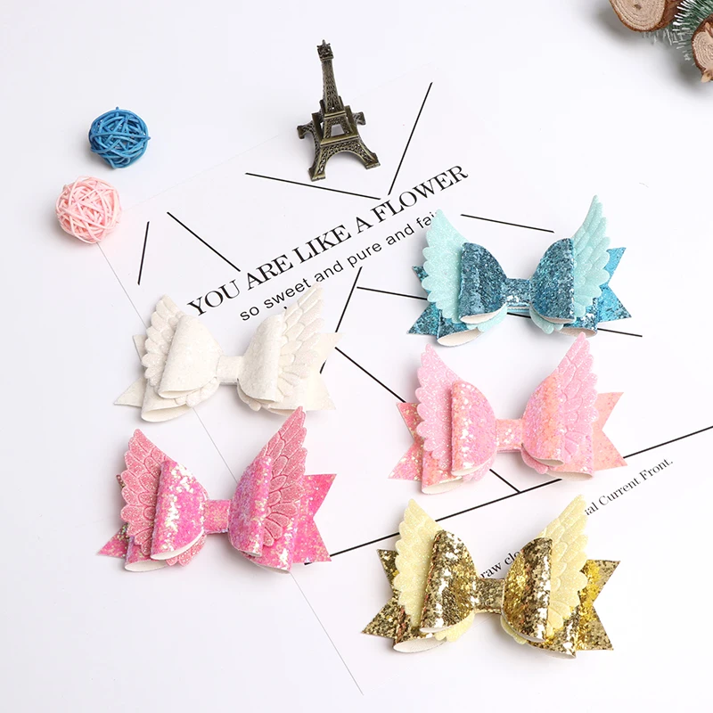 DIY women hair accessories colorful korean girls alligator  ribbon hair clip bow