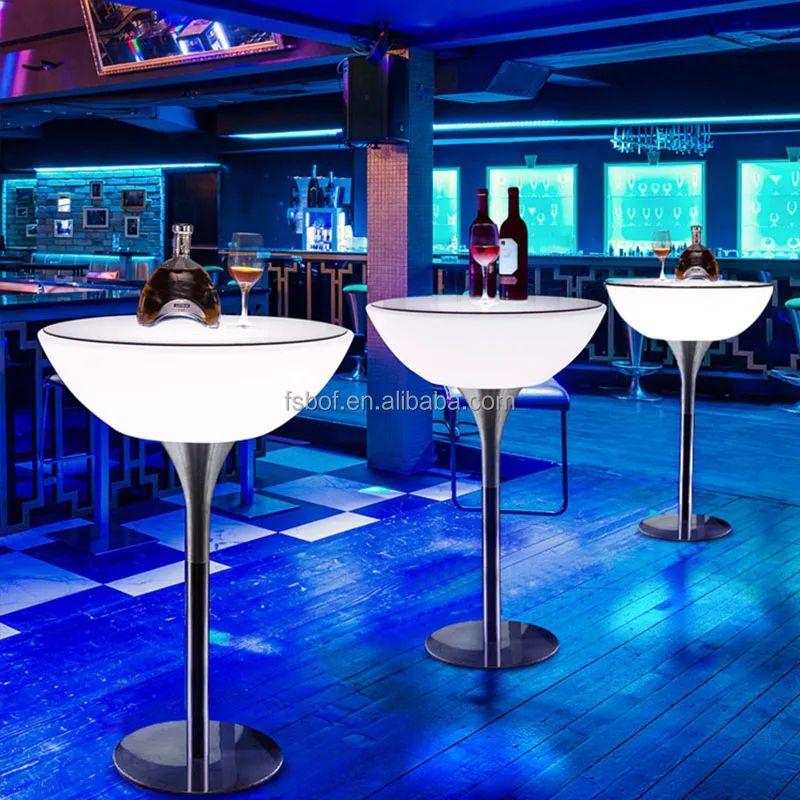restaurant furniture drunkery led light bar high table Colorful luminous table directional spot light for tavern KTV chair