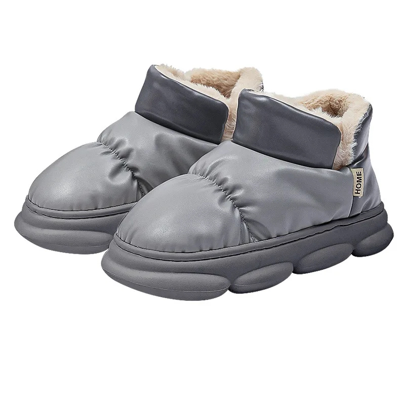 2024 Fashion Winter Brand Plush Cotton Slippers Women Flats Shoes Platform Casual waterproof Home Slippers boots  for Women