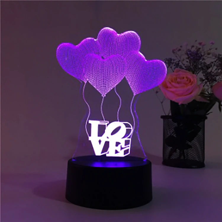 Acrylic USB 3D LED Lamp Touch Nightlight 7 Colors Changing Sleeping Lamparas Light Table lamp