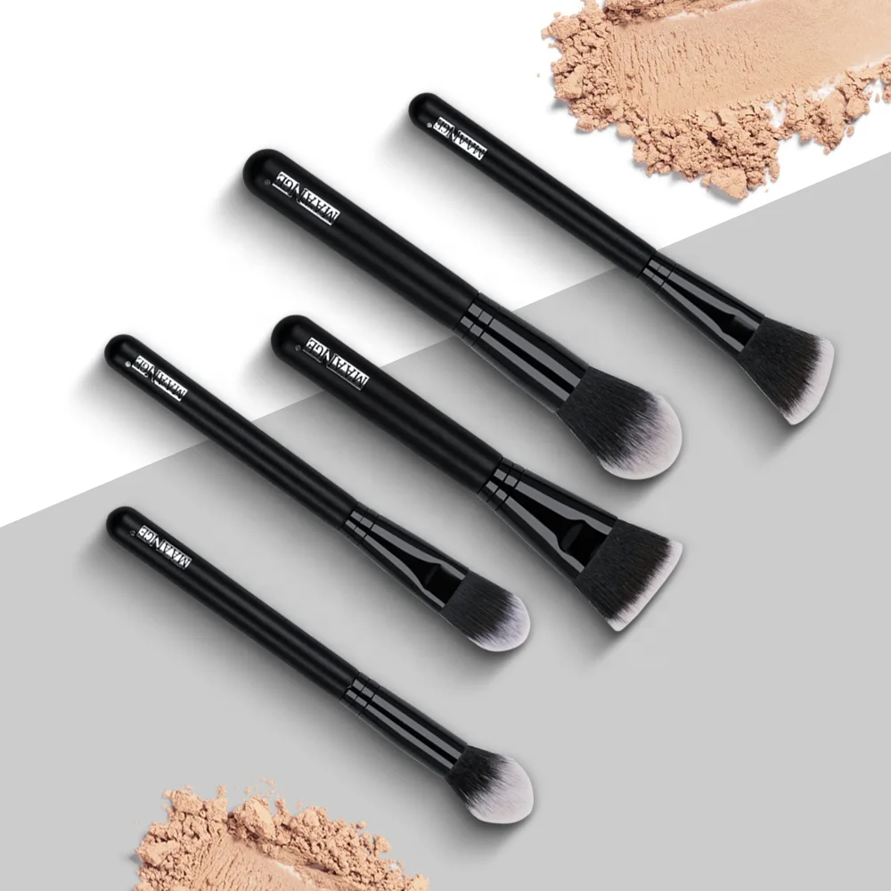 Maange 2023, новый стиль, оптовая продажа 15 штук черная ручка набор кистей для макияжа от частной марки, изготовленным на заказ логосом натуральных волос косметические кисти для макияжа