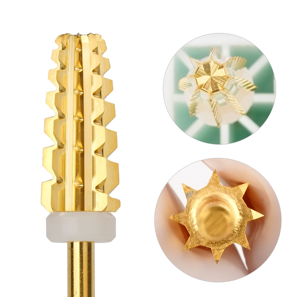 Free Sample Wholesale Professional tungsten  Purple Tornado New Type Manicure Anti-flying Dust E-file 5 in 1 nail drill bits