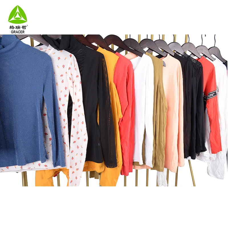 fashion wholesale used clothes factory bulk clothing used tops shirt for women