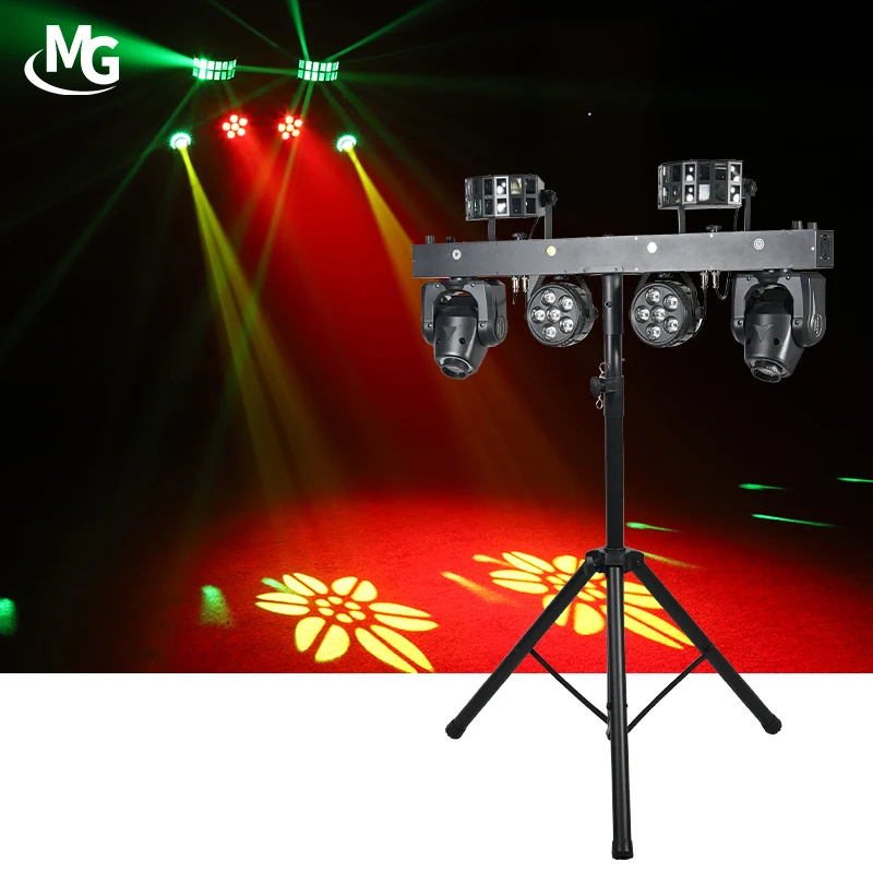 Professional Stage Light Factory Price 4pcs 12x1W RGBWA 5in1 LED Moving Head Par Effect Laser Light With Stand