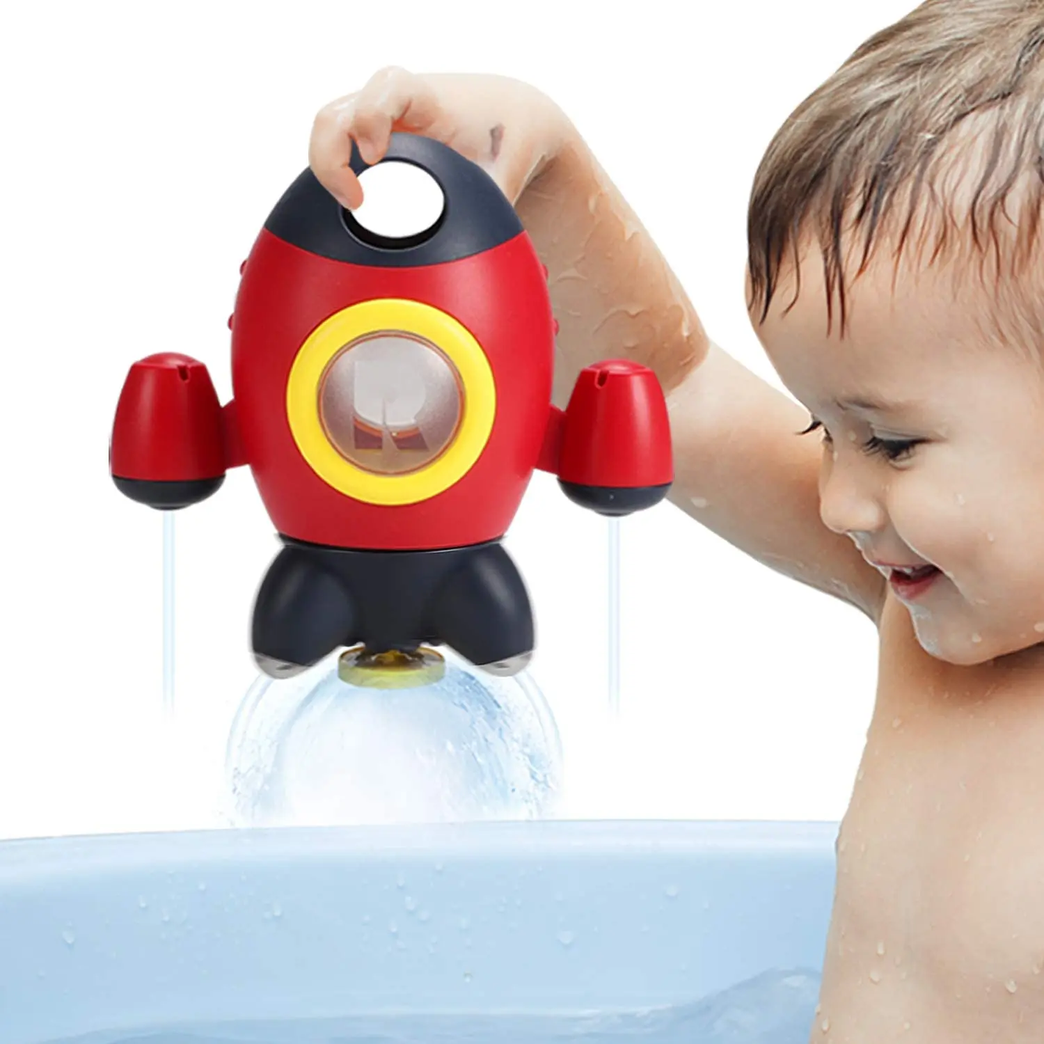 Baby Bath Toys,Space Rocket Shape Bathtub Toys Spray Water Shower Toys for Toddlers