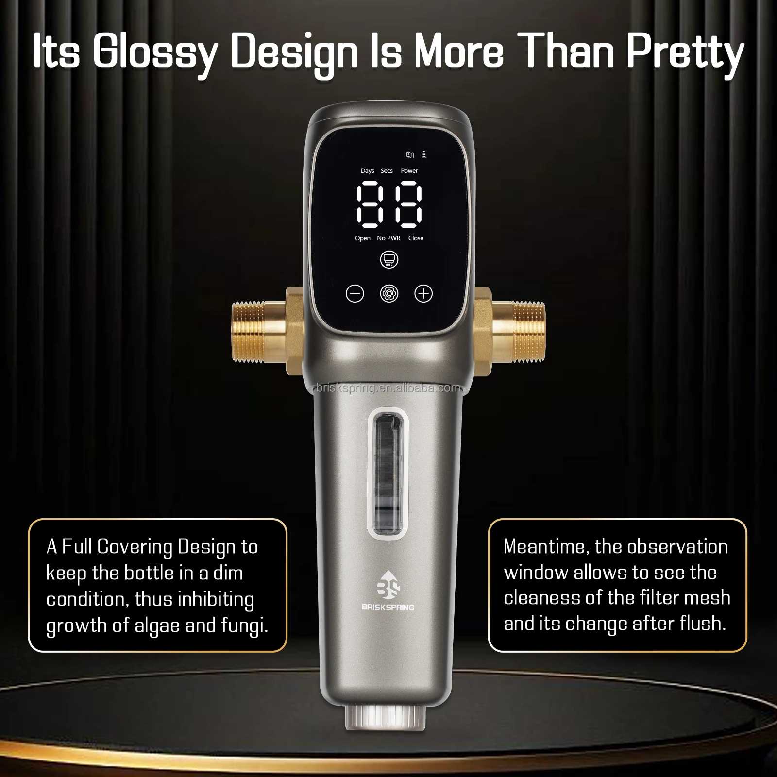 Reusable BPA-free First Stage Household Spin Down Sediment Water Filter for Residential Homes